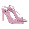Off-white Woman Thong Sandal Light Purple Size 8 Leather In Pink
