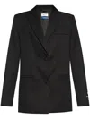 Off-white Wool Blazer In Black
