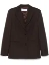 Off-white Wool Blazer In Brown