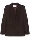 Off-white Wool Blazer In Brown