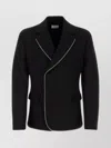 Off-white Wool Blazer In Black