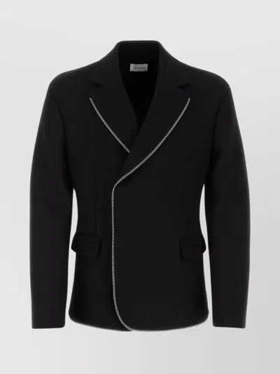 Off-white Wool Blazer In Black