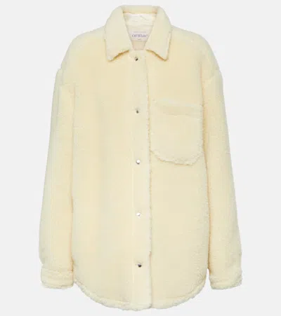 Off-white Wool-blend Teddy Shirt Jacket In White