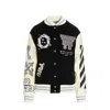 Off-white Varsity Bomber Jacket With Patches In Black