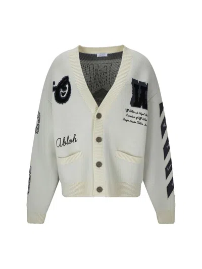 Off-white Wool Cardigan In Ivory