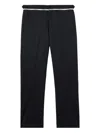 Off-white Wool Flare Trousers In Black