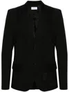 Off-white Virgin Wool Formal Vars Blazer With Logo Patch