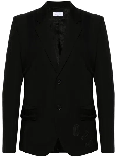 Off-white Wool Jacket In Black