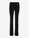 Off-white Side-stripe Ribbed Flared Trousers In Black