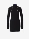Off-white Woman Mini Dress Black Size 6 Wool, Polyamide, Elastane, Acetate In Multicolor