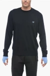 Off-white Wool Logoed Sweater With Layered Sleeves