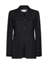 Off-white Wool Single-breasted Blazer In Black