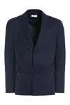 Off-white Wool Single-breasted Blazer In Blue