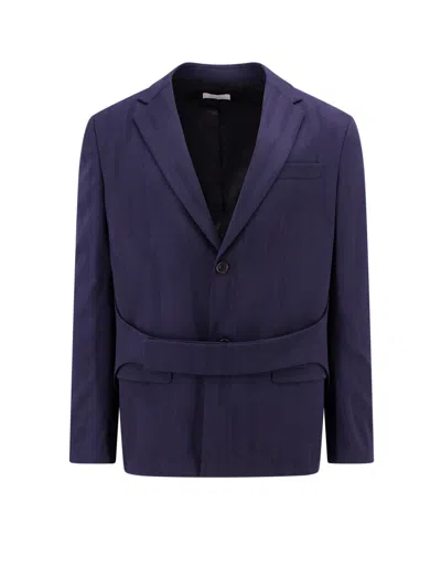 Off-white Wool Single-breasted Blazer In Blue
