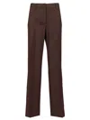 Off-white Virgin-wool Wide-leg Trousers In Brown