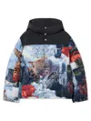 Off-white World Paint Bicolor Down Jacket In Multi