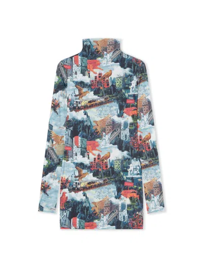 Off-white World Paint Second Skin Mini Dress In Multi