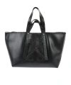 Off-white Arrows-stitch Leather Tote Bag In Black