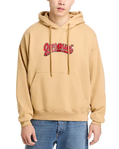 Off-white X Ac Milan Embroidered Arrow Hoodie - Exclusive In Tan