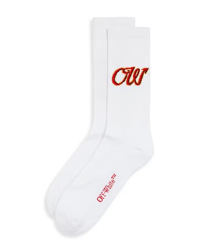 Off-white X Ac Milan Embroidered Crew Socks - Exclusive