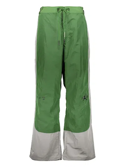 Off-white X Air Jordan Colourblock Track Pants In Green