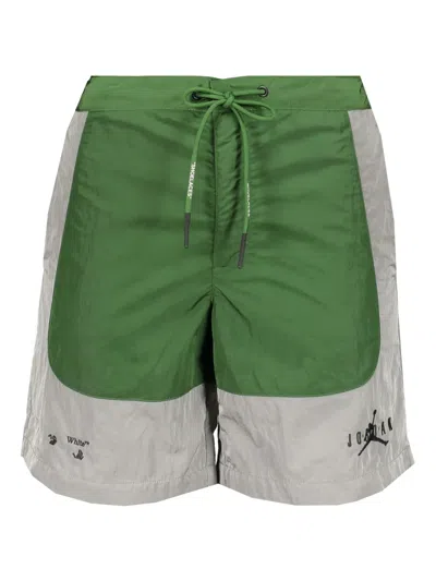 Off-white Jordan X Off White Bermuda Shorts With Logo In Green