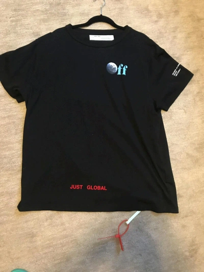 Pre-owned Off-white X Kith Collab T-shirt Xl “just Global” In Black
