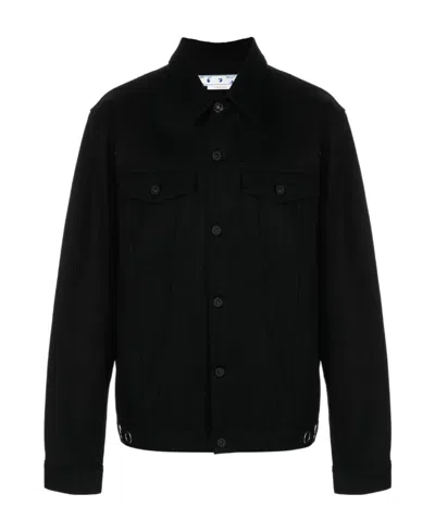 Off-white X Neen Embroidered Denim Jacket In Black