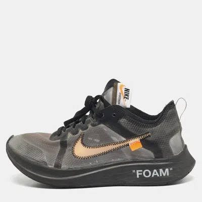 Off-white Off White X Nike Black/silver Mesh And Polyurethane Zoom Fly Low Top Sneakers In Multi