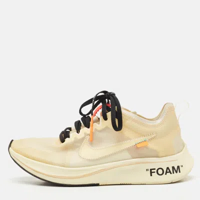 Pre-owned Off-white X Nike Off White X Nike Two Tone Mesh Zoom Fly Sp Black Sneakers Size 39 In Sand