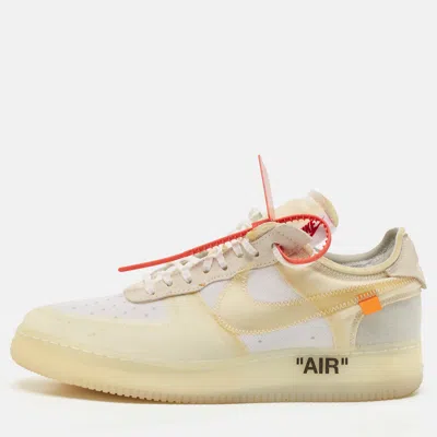 Pre-owned Off-white X Nike White Mesh And Suede The Ten Low Top Sneakers Size 46