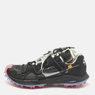 Pre-owned Off-white X Nike Zoom Vapor Street Size 42.5 Black Fabric And Suede Lace Up Sneakers