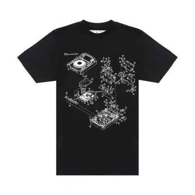 Pre-owned Off-white X Pioneer Sound Engineering Console T-shirt 'black/brilliant Green' | Men's Size L
