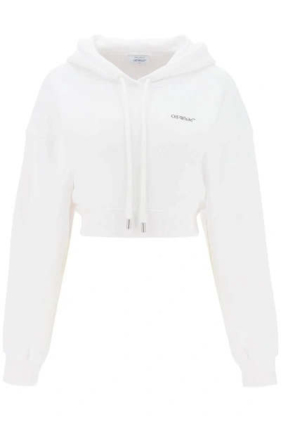 Off-white X-ray Arrow Cropped Hoodie In Bianco/multicolor