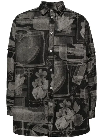 Off-white Xray Detachable-sleeves Shirt In Black