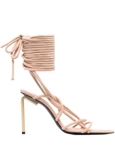 Off-white Xx 100mm Tubular Sandals In 中性色