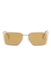 Off-white Yoder Rectangle-frame Sunglasses In 金色