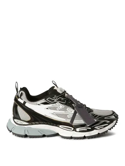 Off-white Ow Be Right Back Grey Low Top Sneakers With Zip-tie Detail In Mesh And Leather Man In White