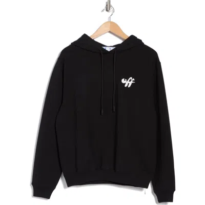 Off-white Zebra Arrow Cotton Hoodie In Black