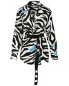 Off-white Zebra Belted Shirt Dress