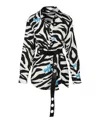 Off-white Zebra Belted Shirt Dress In Multi