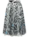 Off-white Zebra Pleated Midi Skirt