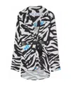 Off-white Zebra Belted Shirt Dress In White
