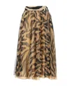 Off-white Zebra-print Flared Skirt In Brown