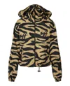 Off-white Zebra-print Hooded Jacket Woman Jacket Multicolored Size 8 Polyamide In Multi