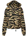 Off-white Zebra-print Hooded Jacket Woman Jacket Multicolored Size 8 Polyamide