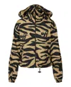 Off-white Zebra-print Hooded Jacket Woman Jacket Multicolored Size 8 Polyamide In Multi
