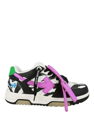 Off-white Zebra Print Out Of Office Low-top Sneakers Woman Sneakers Multicolored Size 6 Calfskin, Po In Fantasy