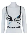 Off-white Zebra Twisted Lace Up Top In White