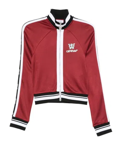 Off-white Stripe-trim Track Jacket In Red